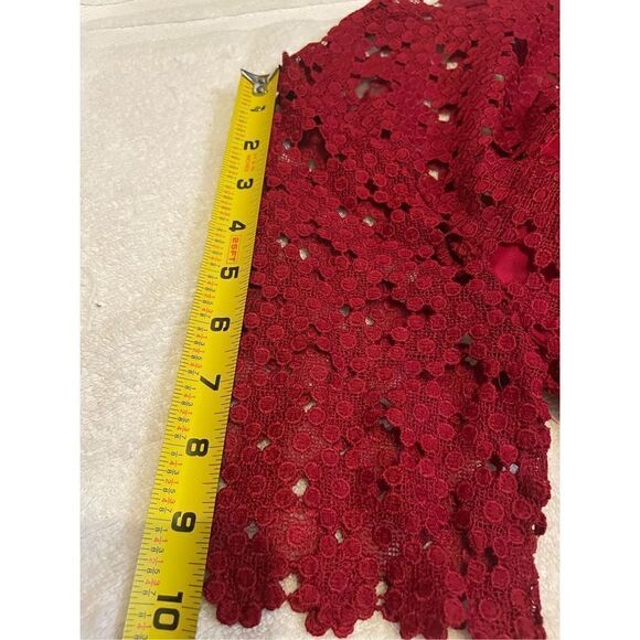Lulus Burgundy Crochet Laced Bodycon Midi Dress Size S/ Party/ Cocktail/Formal - Picture 14 of 15